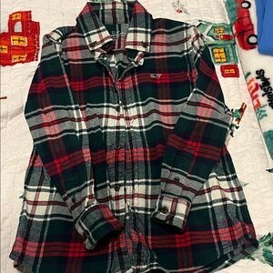 Vineyard Vines Plaid Button Down Shirt - Red, Green, and White